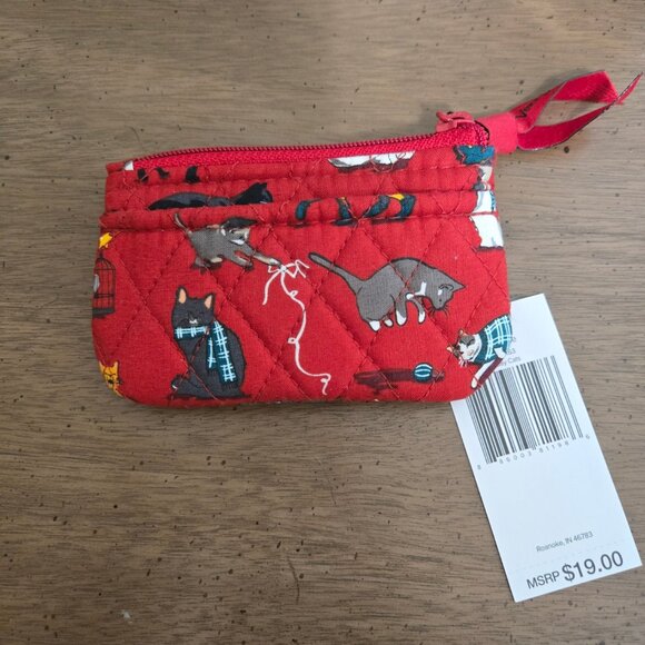 #240 Vera Bradley Zip Coin Purse – Holiday Cats – NWT - Picture 1 of 5